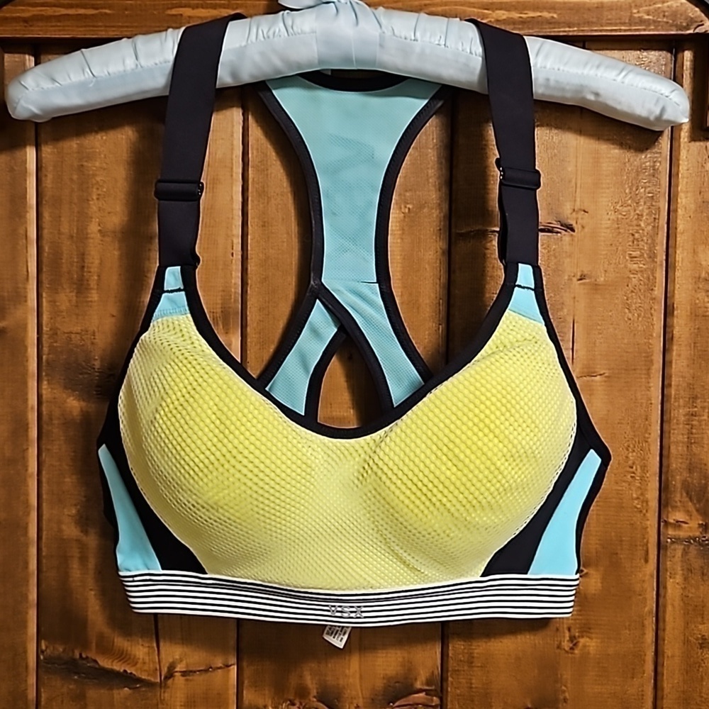 Victoria's Secret Yellow Underwire Racer Back Sports Bra 32B